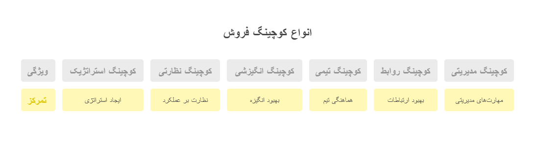 انواع کوچینگ فروش - visual selection