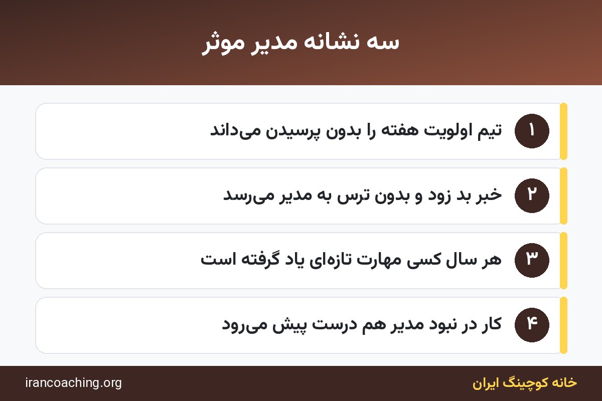 اینفوگرافیک نشانههای مدیر موثر و تفاوت او با مدیر پرکار